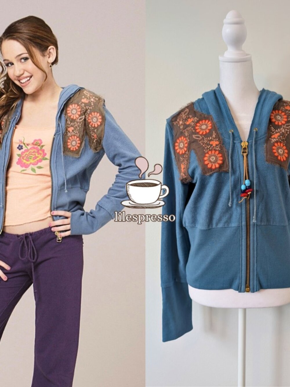 free people y2k patch hoodie ASO miley stewart hannah montana (M)